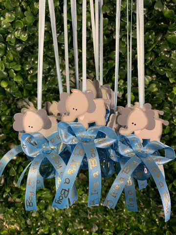 Blue Elephant Baby Shower Pacifiers - Dozen Set