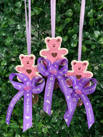 Purple Bear Baby Shower Pacifiers - Dozen Set